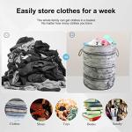 Collapsible Tree Stump Laundry Basket with Rope Handles