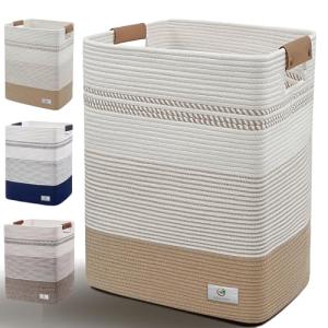 Large 85L Cotton Rope Laundry Hamper with Handles