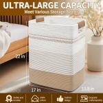 Large 85L Cotton Rope Laundry Hamper with Handles