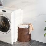 Giantex Bamboo Corner Laundry Hamper with Lid