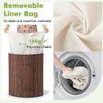 Giantex Bamboo Corner Laundry Hamper with Lid
