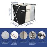3-Section Collapsible Laundry Basket Sorter in Black