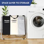 3-Section Collapsible Laundry Basket Sorter in Black