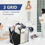 3-Section Collapsible Laundry Basket Sorter in Black