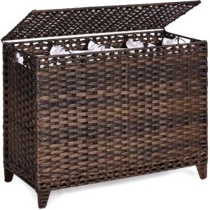 Handwoven Rattan Laundry Hamper with Removable Bags