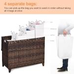 Handwoven Rattan Laundry Hamper with Removable Bags