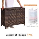 Handwoven Rattan Laundry Hamper with Removable Bags