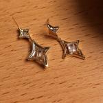Sparkly Gold Star Dangle Earrings for Women