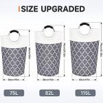 Large Collapsible Laundry Basket with Handles - Grey