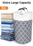 Large Collapsible Laundry Basket with Handles - Grey