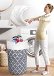 Large Collapsible Laundry Basket with Handles - Grey
