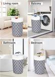 Large Collapsible Laundry Basket with Handles - Grey
