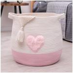 Large Woven Cotton Rope Storage Basket for Toys