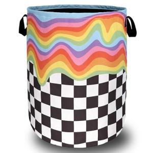 Colorful Plaid Laundry Hamper with Handles