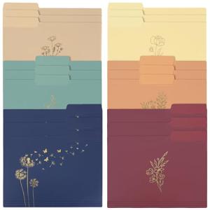 18 Pack Floral Decorative File Folders with Tabs
