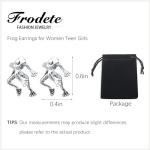 Cute Silver Frog Earrings for Fun Unique Gifts