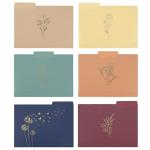 18 Pack Floral Decorative File Folders with Tabs