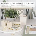 Stylish Desk Organizer Set with Gold Accents