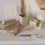 Stylish Desk Organizer Set with Gold Accents
