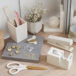 Stylish Desk Organizer Set with Gold Accents