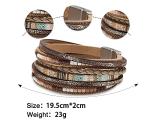 Boho Leopard Multi-Layer Leather Wrap Bracelet