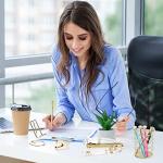 Gold Desk Accessories Set with Stapler and More
