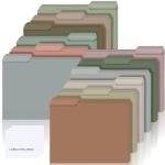 48 Colored Manila File Folders with Labels