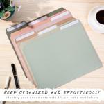 48 Colored Manila File Folders with Labels