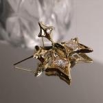 Sparkly Gold Star Dangle Earrings for Women