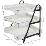 Vintage White Wood Letter Tray with Metal Stand