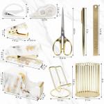 Gold Marble Desk Decor Set - 13 Cute Accessories