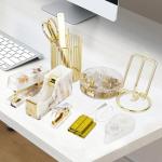 Gold Marble Desk Decor Set - 13 Cute Accessories