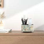 Round Leather Organizer for Art Supplies and Remotes