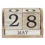 Rustic Wooden Block Calendar for Desk Decor