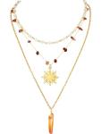 Layered Crystal Sun Necklace for Boho Lovers