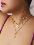Layered Crystal Sun Necklace for Boho Lovers