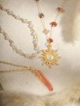Layered Crystal Sun Necklace for Boho Lovers