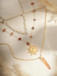 Layered Crystal Sun Necklace for Boho Lovers
