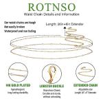 14K Gold Plated Dainty Body Chain with Pearls