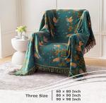Cozy Boho Cotton Throw Blanket with Floral Design