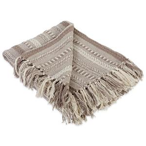 Braided Striped Throw Blanket - Stone, 50x60
