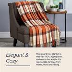 Cozy Spice Plaid Faux Cashmere Throw Blanket