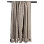 Braided Striped Throw Blanket - Stone, 50x60