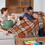 Cozy Spice Plaid Faux Cashmere Throw Blanket