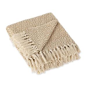 Rustic Double Diamond Woven Throw Blanket, 50x60