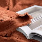 Cozy Cotton Throw Blanket with Tassels - Rust