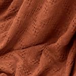 Cozy Cotton Throw Blanket with Tassels - Rust
