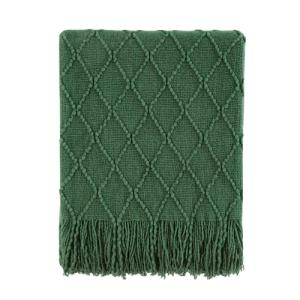 BOURINA Soft Green Knit Throw Blanket 50x60 Inches