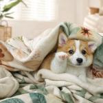 Floral Beige Reversible Throw Blanket 50"x60