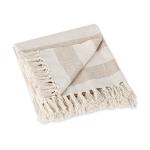 Rustic Farmhouse Striped Fringe Blanket 50 x 60